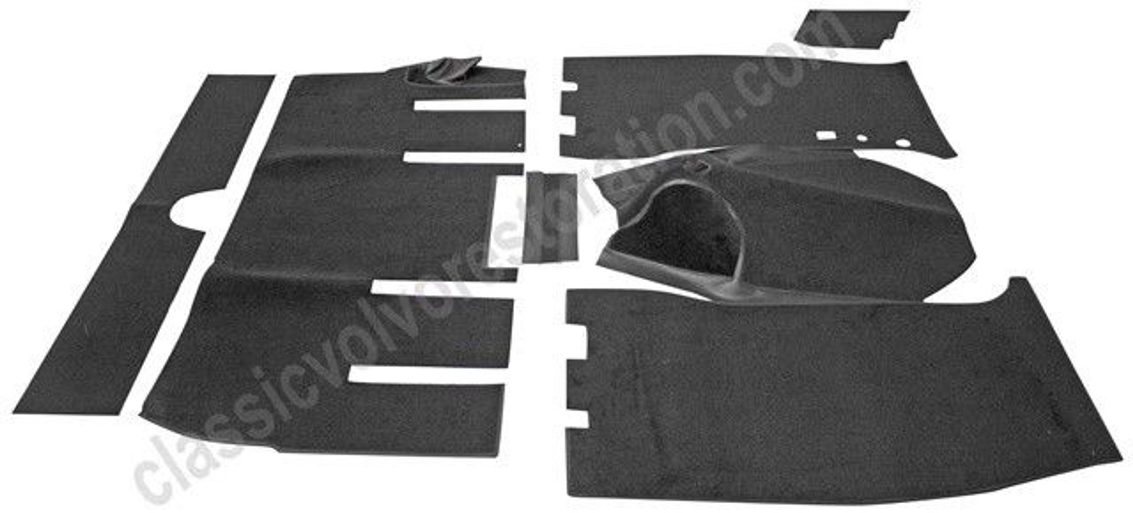 Tapijtset voor Volvo 1800 1961-62, zwart textiel