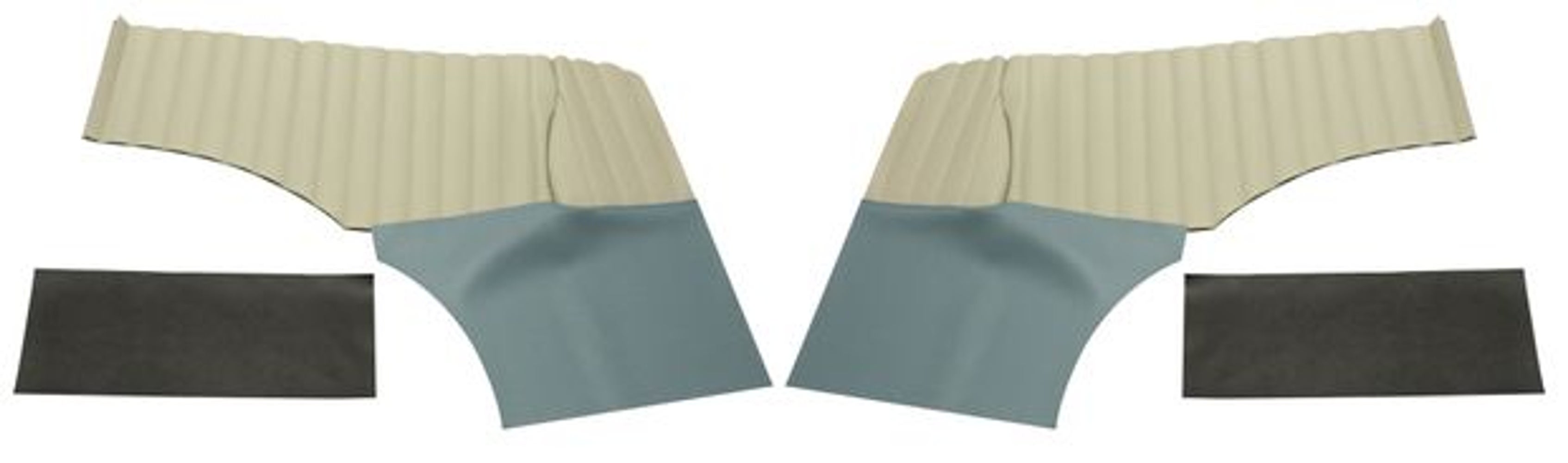 Achterpanelen voor Volvo PV544A 1958-60, US blauw/beige