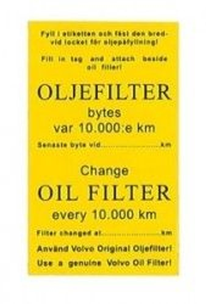Oliefilter service sticker — bild 1 av 2
