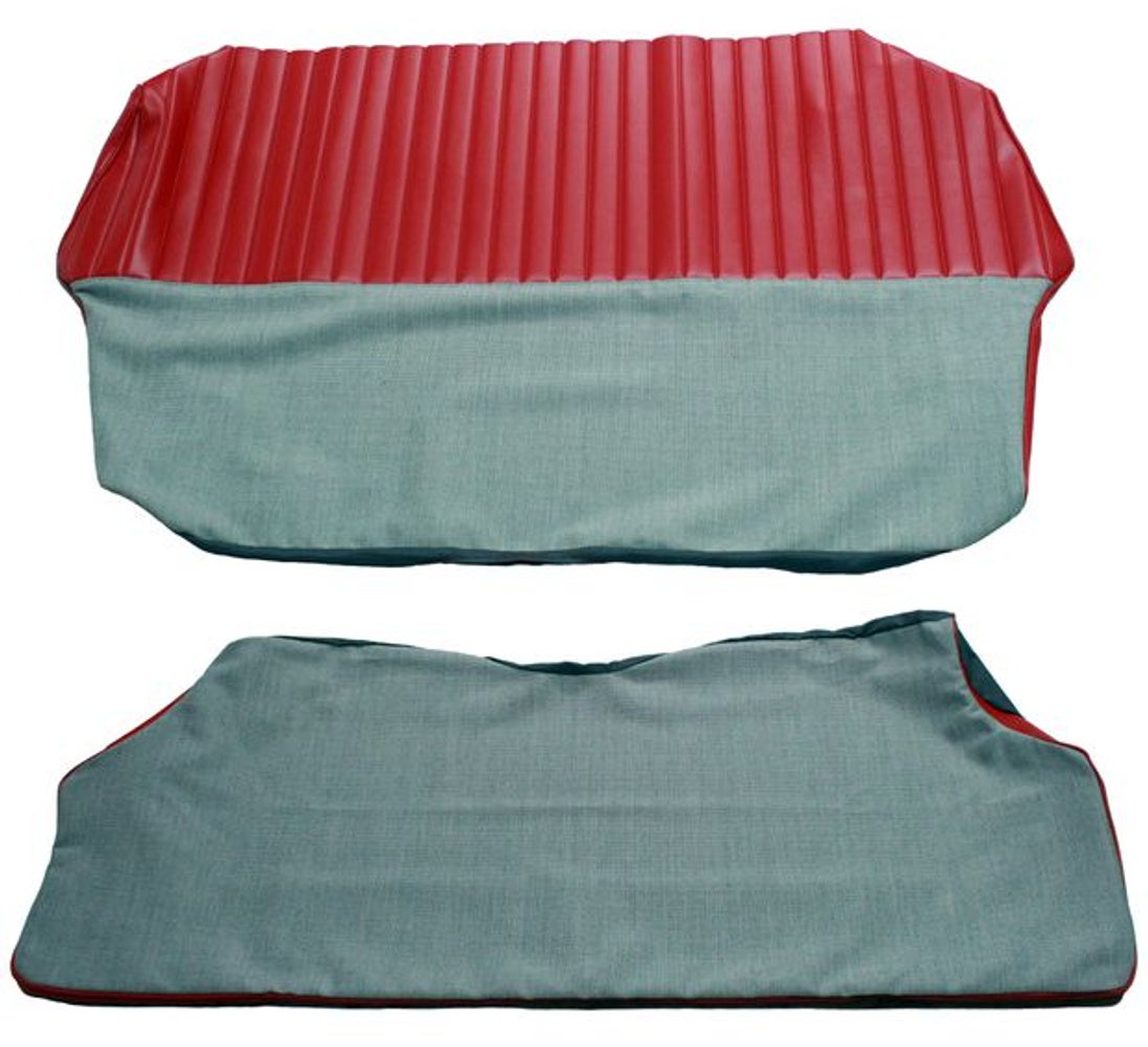 Bekleding achterbank voor Volvo PV544A 1958-60 rood/grijs Alt.2