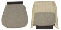 Bekleding voor de voorstoelen van een Volvo Amazon 4d uit 1959-1960, grijs/wit, met inklapbare onderdelen. — bild 1 av 2