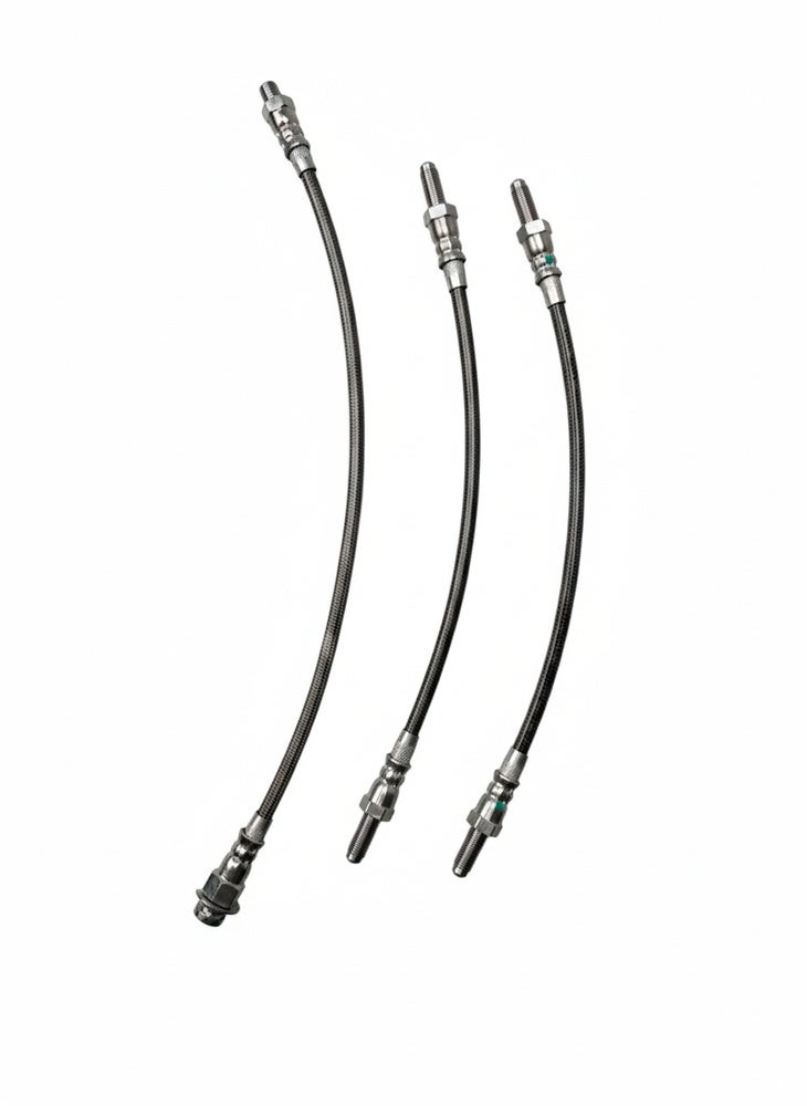 Remslangenset voor Volvo Amazon B18, 1965-68, metalen gevlochten — bild 2 av 2
