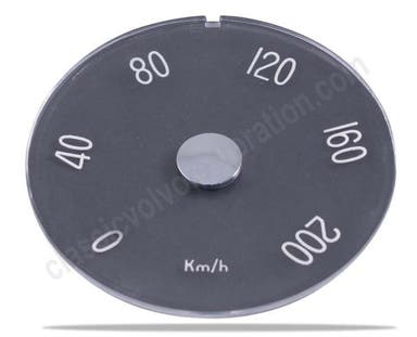 Snelheidsmeterglas voor Volvo 1800 (km/u), 1961-1969