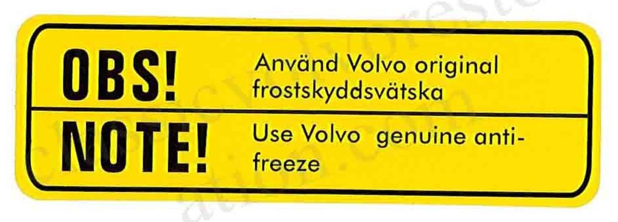 Sticker radiator Volvo B18