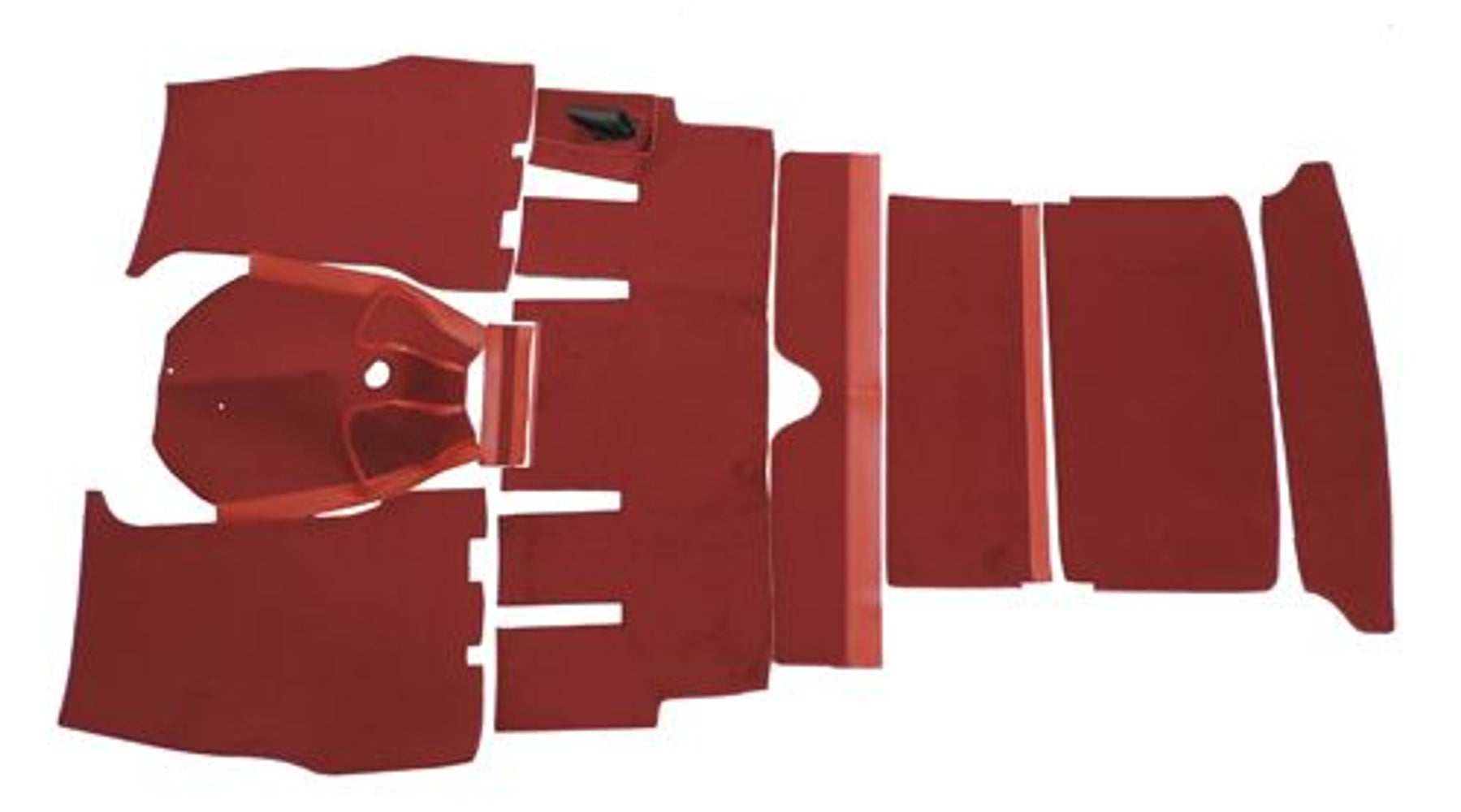 Tapijtset voor Volvo 1800S, rood textiel (rechtsgestuurd)