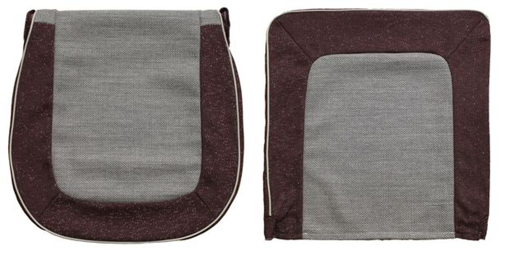 Bekleding voor de voorstoel van een Volvo PV444 KS-LS 1956-57, rood/grijs.