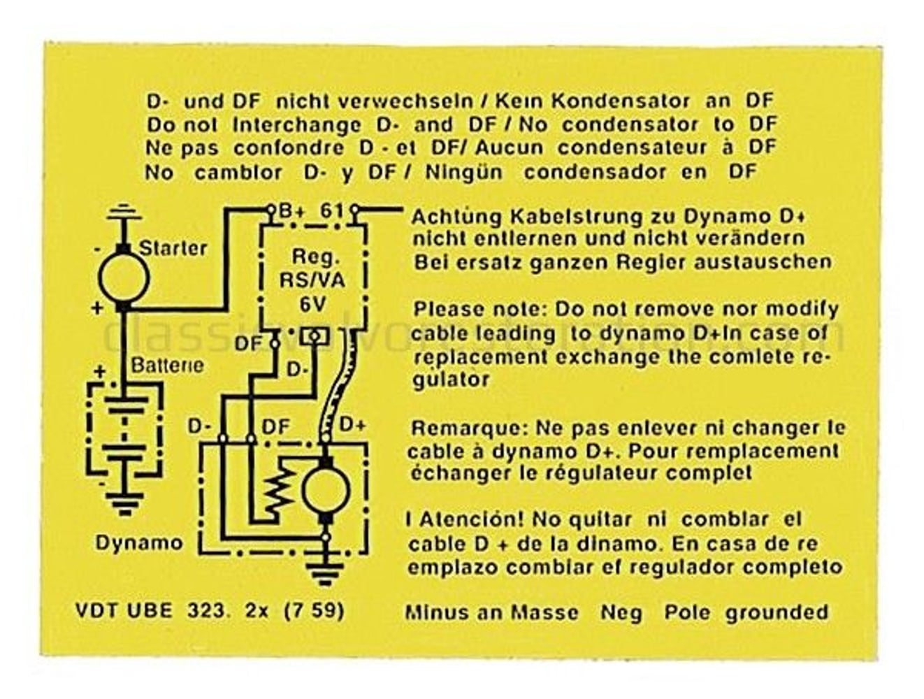 Laadrelais met sticker 6V — bild 2 av 2