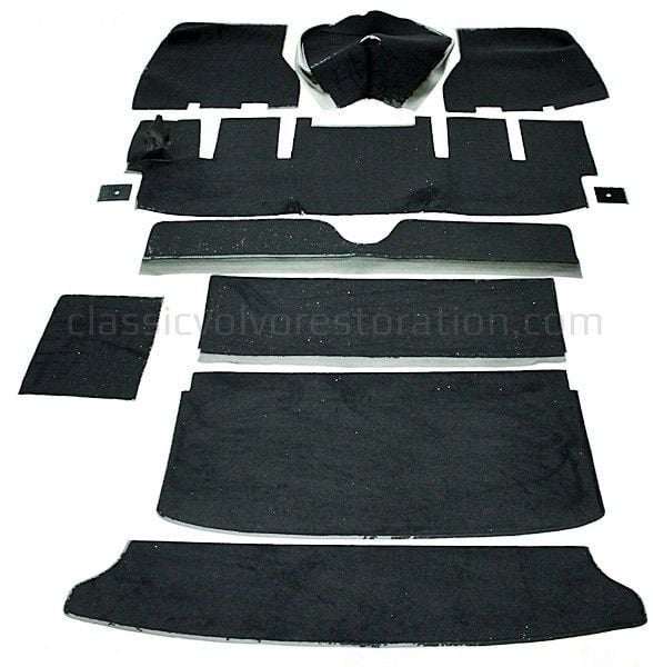 Mattenset zwart textiel