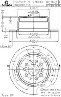 Achterremsschijf voor Volvo 1800 1970-, 140 1967-, 164 1969- — bild 2 av 2