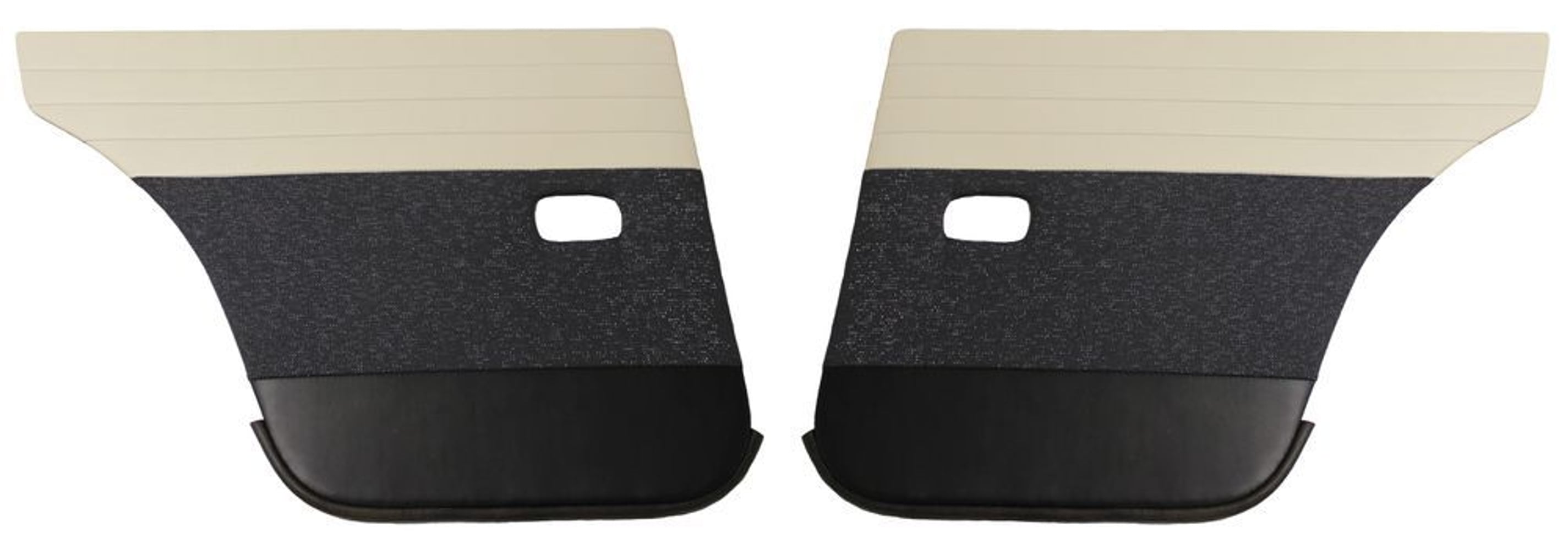 Achterportierpanelen voor Volvo Amazon 4d 1957-58, blauw/zilver