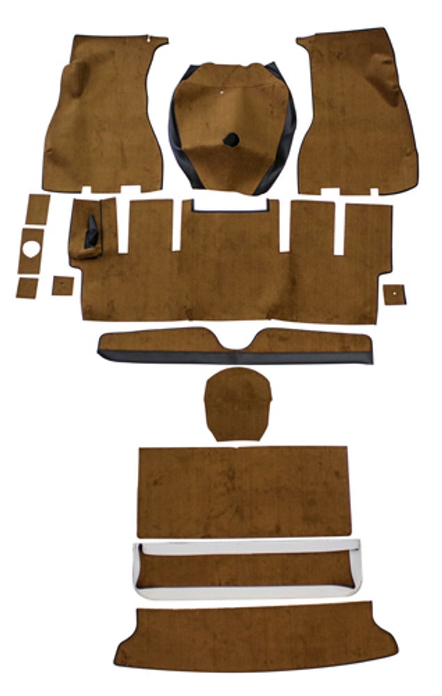 Tapijtset voor Volvo 1800E uit 1972, bruin textiel