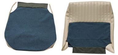 Bekleding voor de voorstoelen van een Volvo Amazon 4d uit 1959-1960, turquoise.