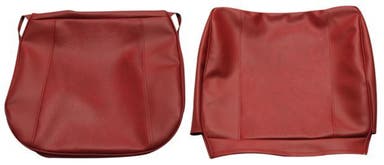 Bekleding voor de voorstoel van een Volvo PV544 Duett 1963-64 (VS, rood).