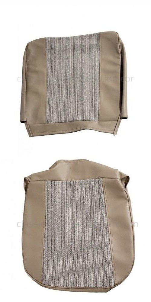 Bekleding voor de voorstoel van een Volvo PV544 uit 1962-63 in de kleur nougat.