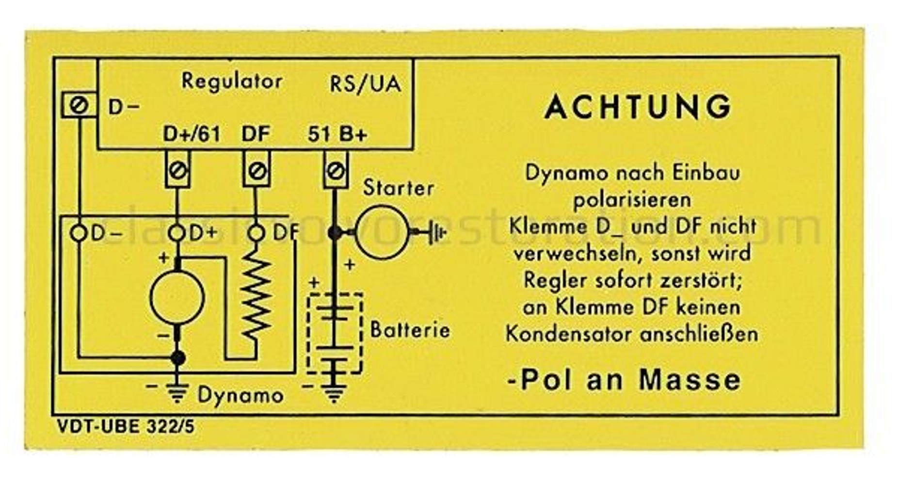 Sticker laadrelais 6V