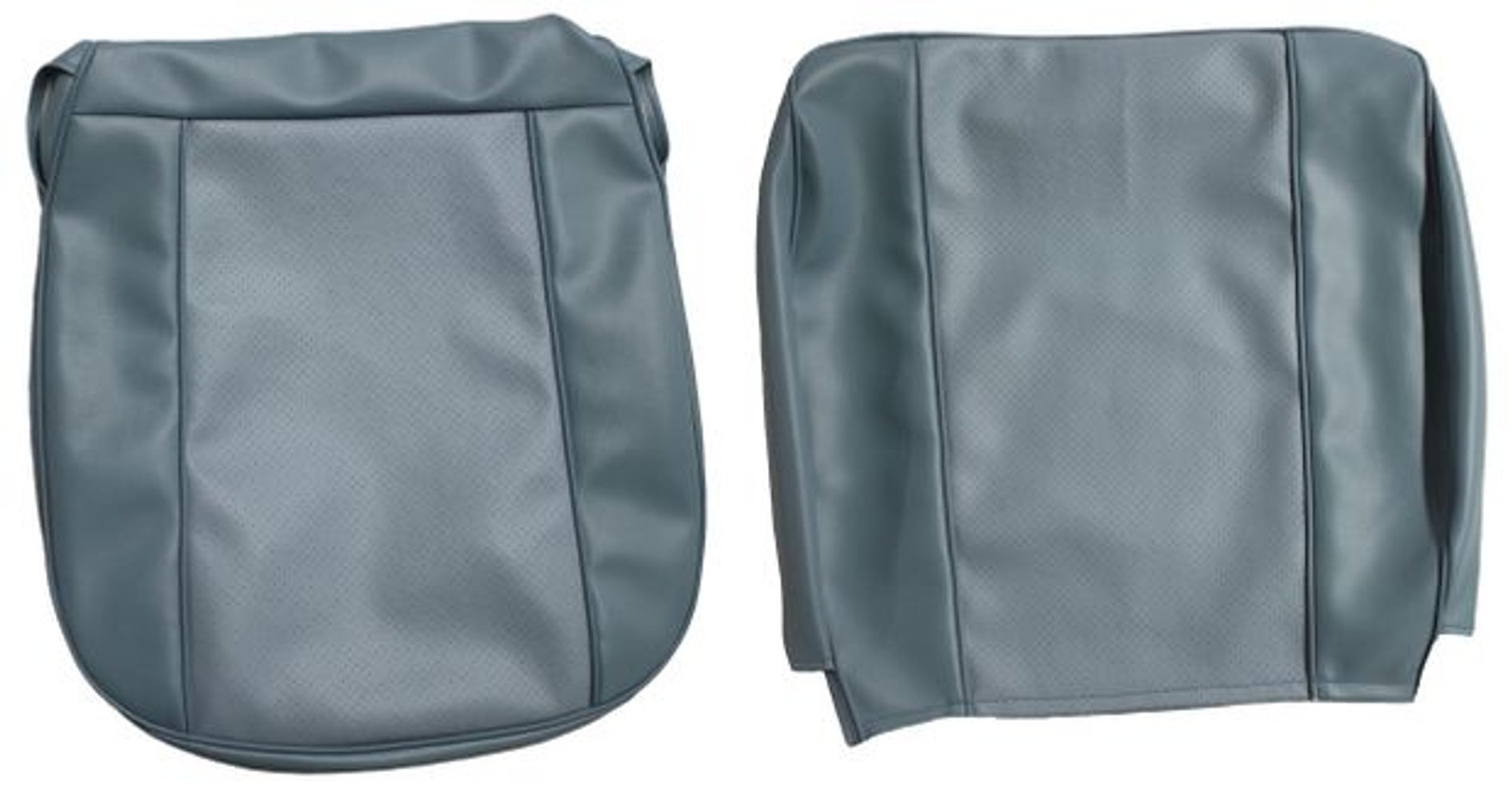 Bekleding voor de voorstoel van een Volvo PV544B uit 1960-61, blauw.