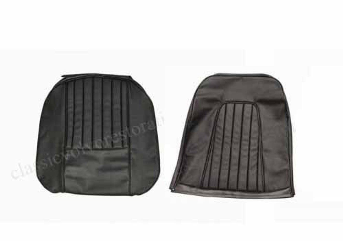 Bekleding voor de voorstoelen van een Volvo 1800, 1800S uit 1963, zwart.