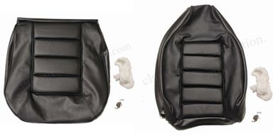 Bekleding voor de voorstoelen van een Volvo 1800E, 1800ES uit 1972-73, zwart.