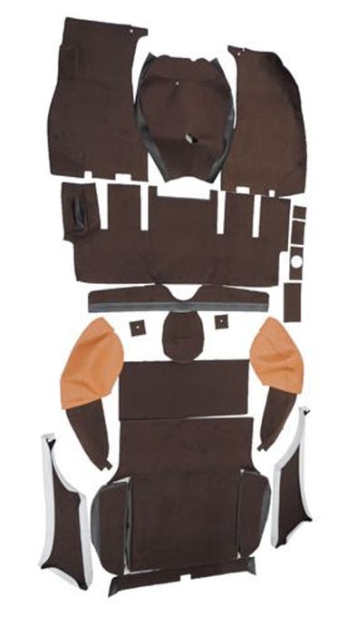 Tapijtset voor Volvo 1800ES, bruin/bruin textiel