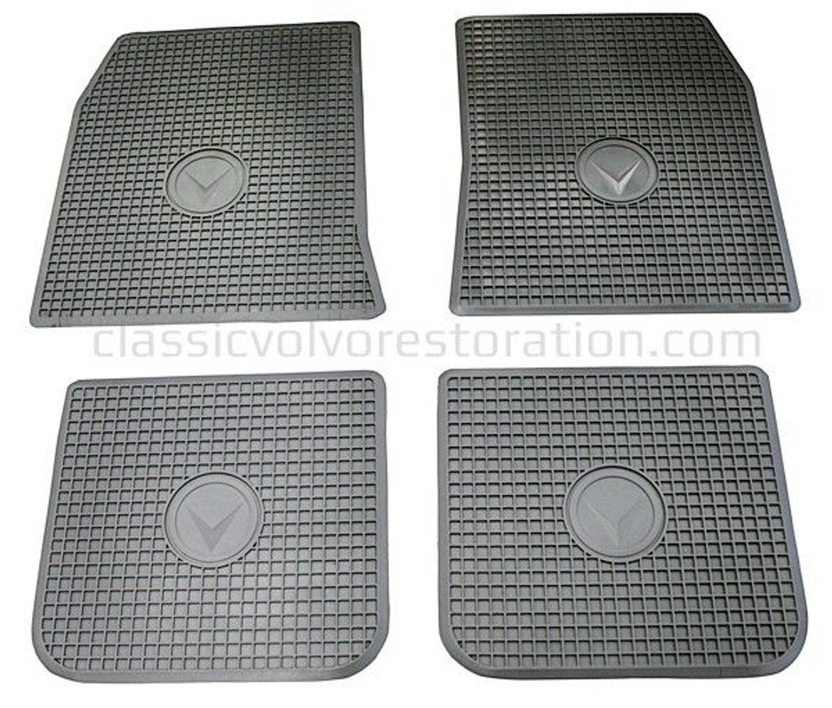 Mattenset rubber grijs