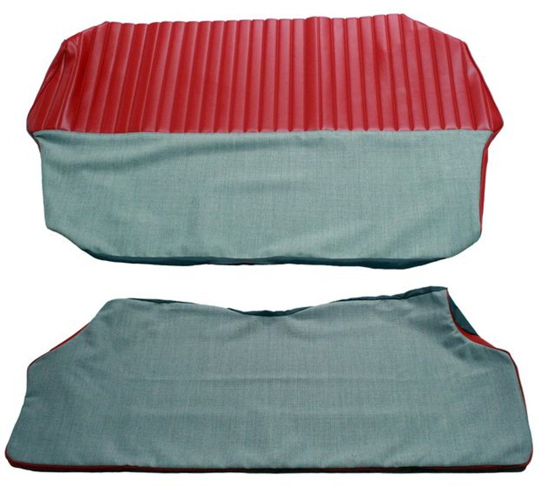 Achterbankhoes Volvo PV 1958-60 rood/grijs Alt.2