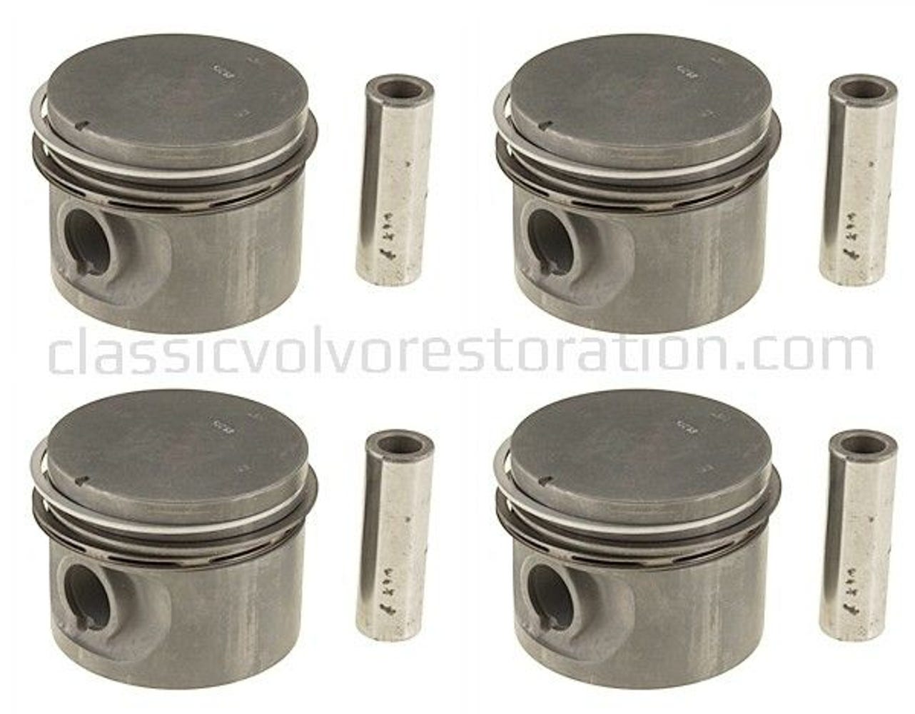 Zuigerset (4 stuks) met zuigerveren voor Volvo B19, B20, B30 1974- 0,015" — bild 2 av 2