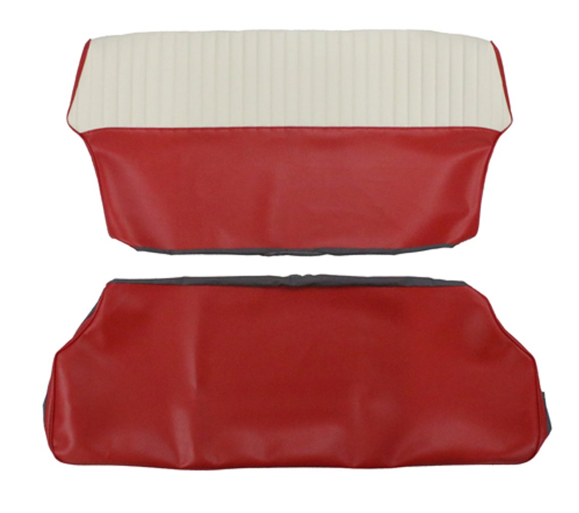 Bekleding achterbank voor Volvo PV544 1958-60 Export rood/beige Optie 2