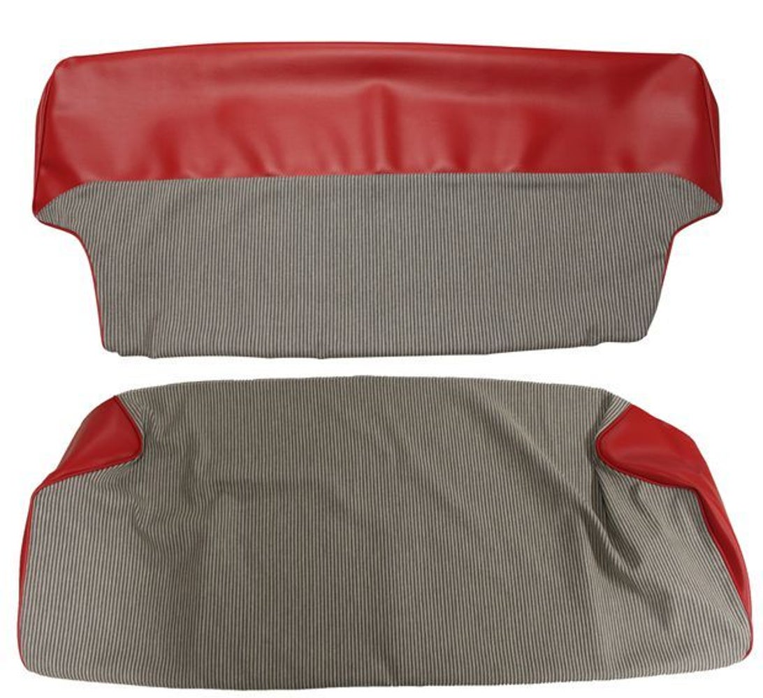 Bekleding achterbank voor Volvo Duett 1958-62 rood/grijs