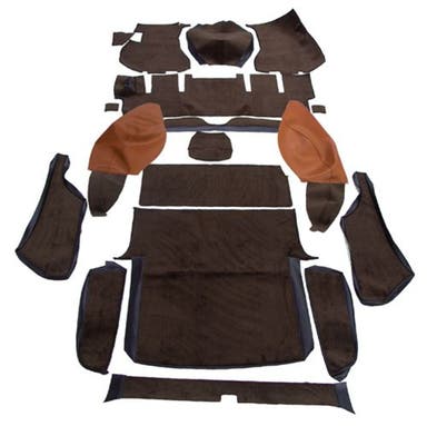 Tapijtset voor Volvo 1800ES, bruin/bruin textiel (rechtsgestuurd)