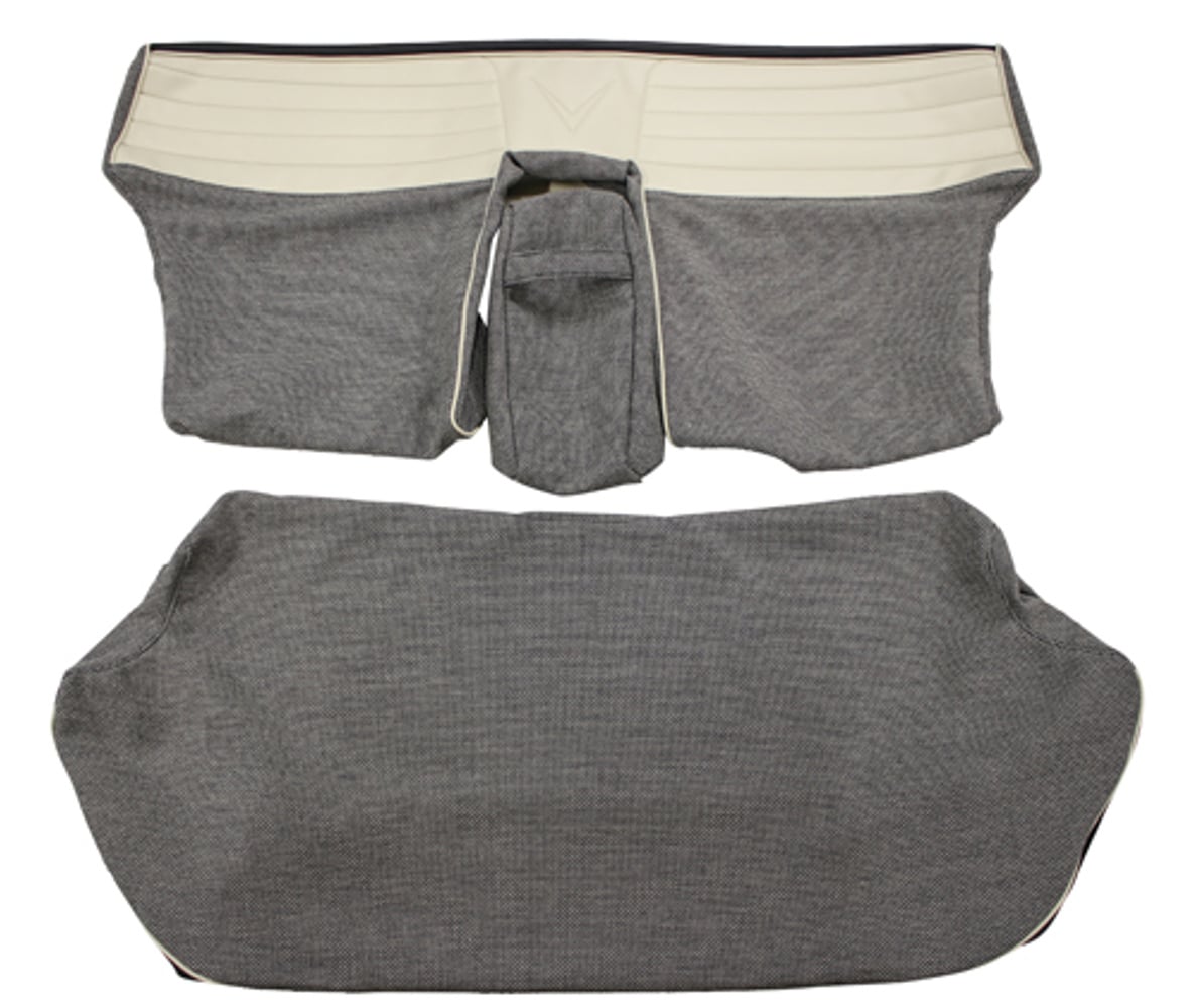 Bekleding achterbank voor Volvo Amazon 4d 1957-58 grijs/zwart