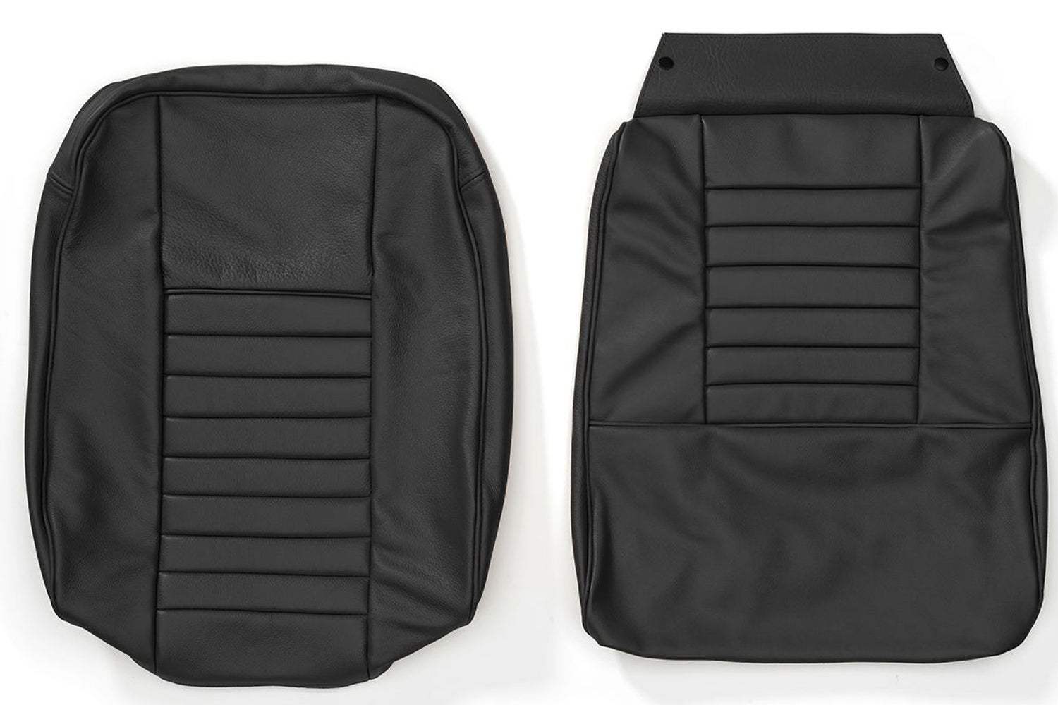 Bekleding voor de voorstoelen van een Volvo 1800S, 1800E 1964-71, zwart.