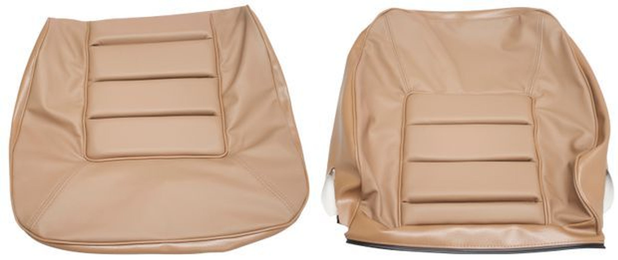 Bekleding voor de voorstoelen van een Volvo 164 uit 1970-1972, goudkleurig.