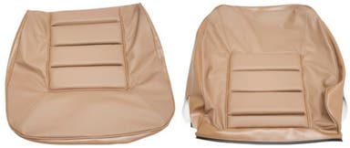 Bekleding voor de voorstoelen van een Volvo 164 uit 1970-1972, goudkleurig.