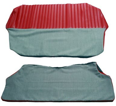 Bekleding achterbank voor Volvo PV544A 1958-60 rood/grijs Alt.2