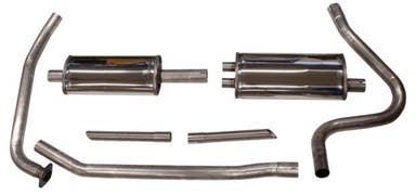 Uitlaatsysteem 2" enkelpijps roestvrijstalen systeem voor Volvo 1800, 1961-65