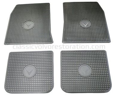 Mattenset Accessoires voor Volvo Amazon 1962-70, grijs rubber