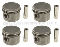 Zuigerset (4 stuks) met zuigerveren voor Volvo B19, B20, B30 1974- 0,015" — bild 1 av 2