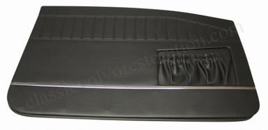 Voorportierpanelen voor Volvo Amazon 2d 1965, zwart, met brede chromen strip