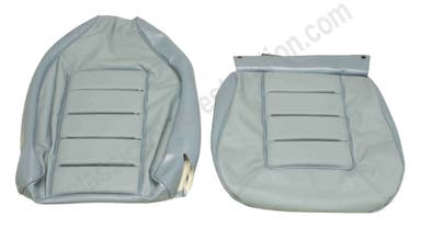 Bekleding voor de voorstoelen van een Volvo 1800ES uit 1973, blauw leer.