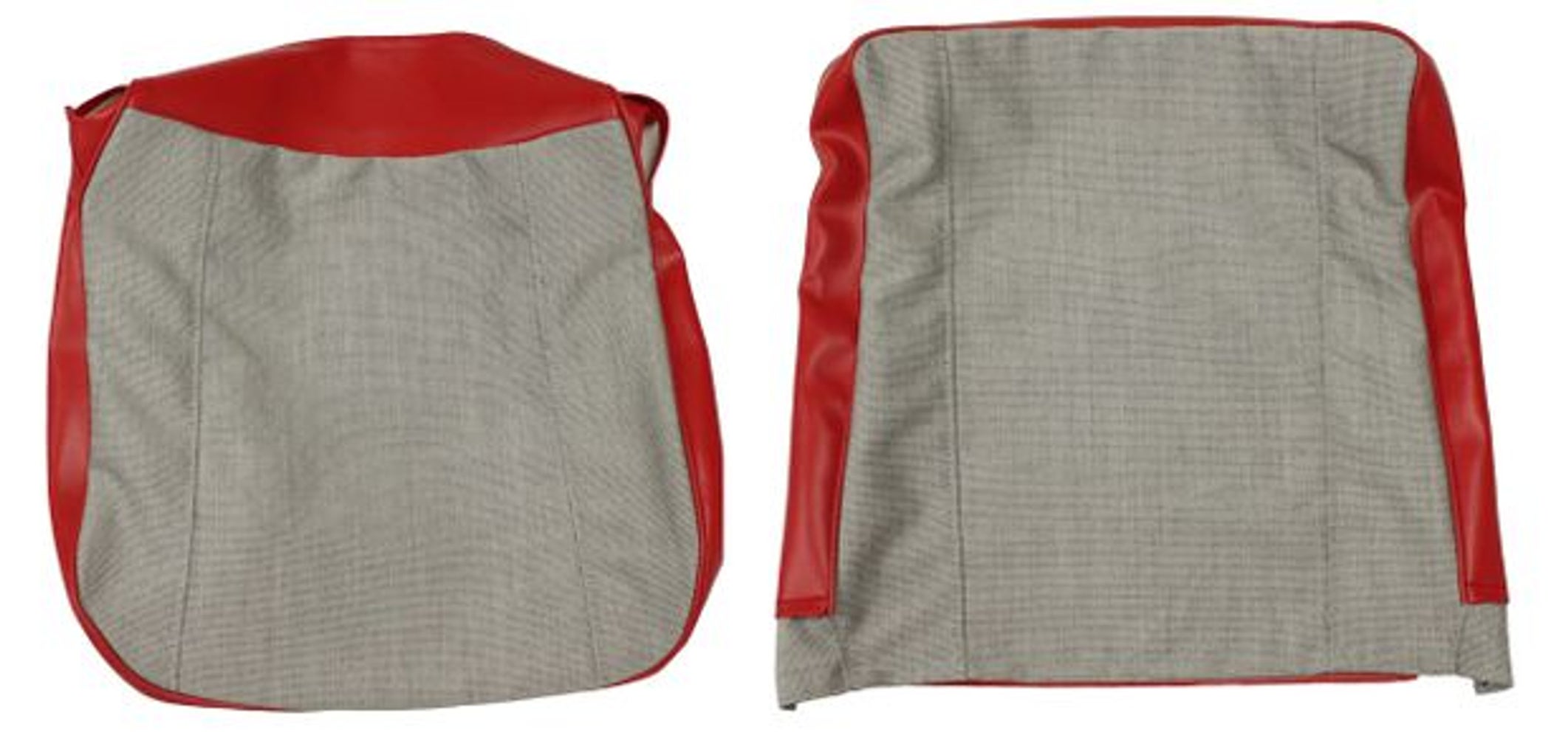Bekleding voor de voorstoel van een Volvo PV544B 1960-61, kleur Favored rood/grijs.