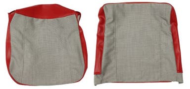 Bekleding voor de voorstoel van een Volvo PV544B 1960-61, kleur Favored rood/grijs.