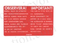 Sticker voor dynamo van Volvo 123GT rood — bild 1 av 2