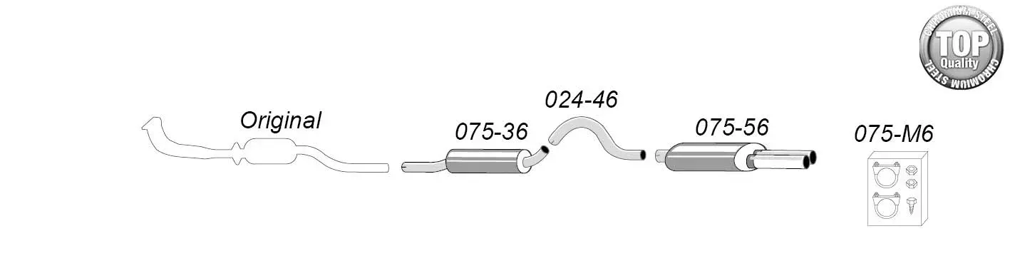 Sportuitlaatsysteem 2,5" voor Volvo 740, 940, 1985- — bild 2 av 2