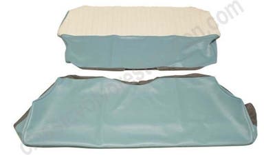 Bekleding achterbank voor Volvo PV544 1958-60 US blauw/beige Alt. 1